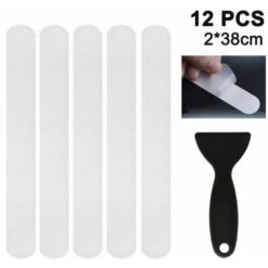 Autocollants De Douche Antidérapants 2 Bandes De Baignoire De Sécurité Pièces Autocollants Adhésifs Avec Grattoir De Qualité Supérieure Pour échelles D'escalier De Douche De Baignoire 2 38 Cm