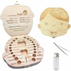 LECHUANG Boîte De Rangement Pour Les Enfants Et Les Filles, Boîte à Dents De Lait, Boîte De Rangement En Bois, Boîte De Rangement Pour Bébé (fille)