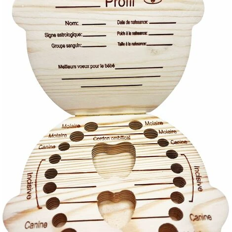 LECHUANG Boîte De Rangement Pour Les Enfants Et Les Filles, Boîte à Dents De Lait, Boîte De Rangement En Bois, Boîte De Rangement Pour Bébé (fille) 4 LECHUANG Boîte De Rangement Pour Les Enfants Et Les Filles, Boîte à Dents De Lait, Boîte De Rangement En Bois, Boîte De Rangement Pour Bébé (fille) – Image 2